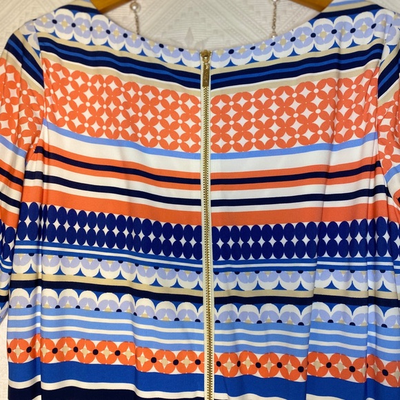 Eliza J Print Jersey Shirt Dress - 14 (navy/coral) - Picture 4 of 7